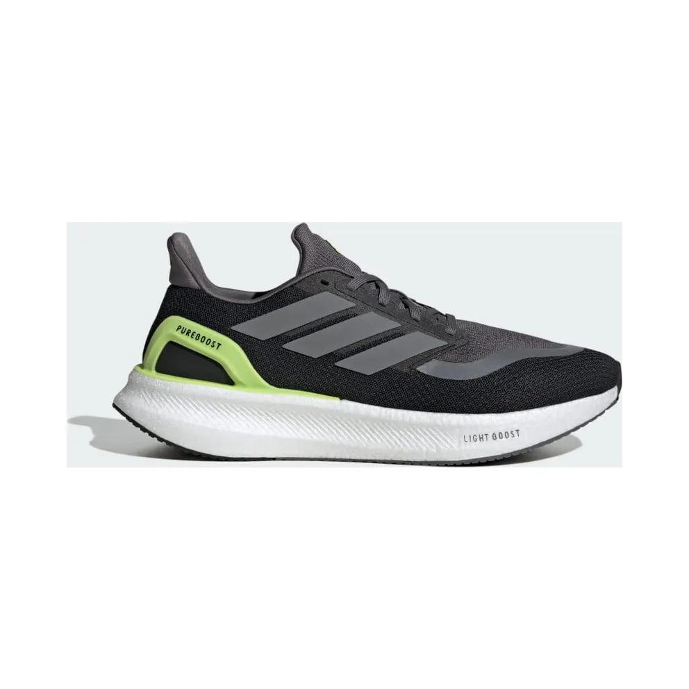 Adidas Pureboost 5 Running Shoes Core Black / Iron Metallic / Pulse Lime (JH6445)