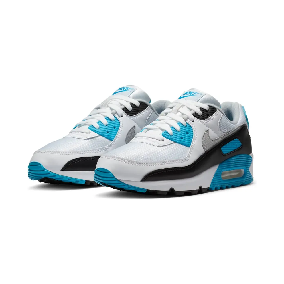 Nike Air Max 90 Laser Blue (2020) White/Black-Grey Fog-Laser Blue (CJ6779-100)
