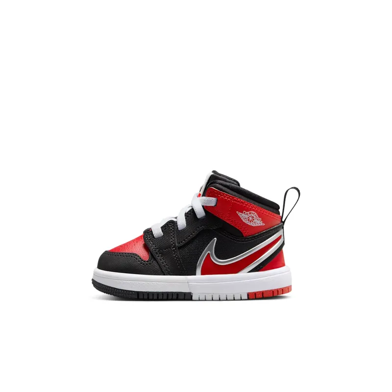 Jordan 1 Mid RM EasyOn TD “Black White University Red” (FQ1283-006)