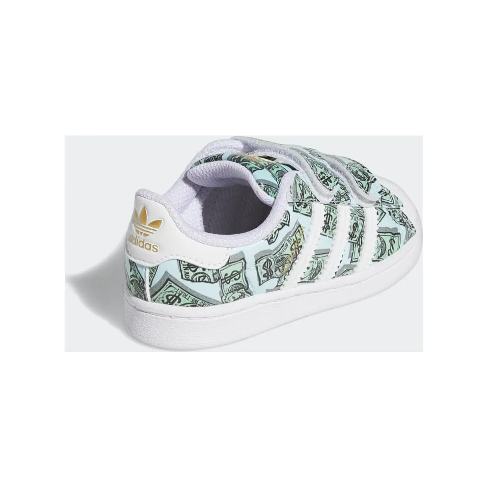 adidas Jeremy Scott Money Print Superstar Cloud White / Cloud White / Gold Metallic (H03655)