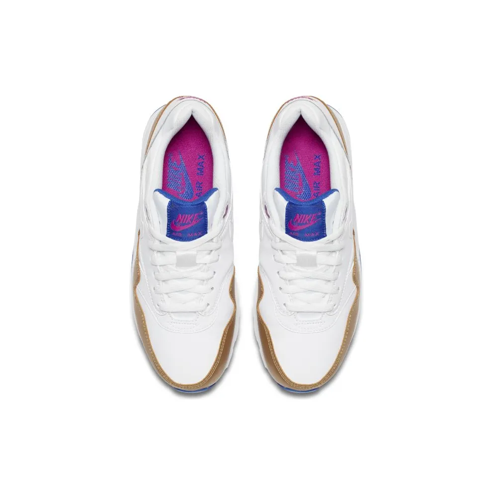 Nike Air Max 1 Peanut Butter & Jelly (GS) White/Metallic Gold-Racer Blue-White (807605-103)