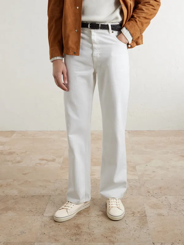 Brunello Cucinelli Leather Sneakers Cream (MPULMOZ341) (2)