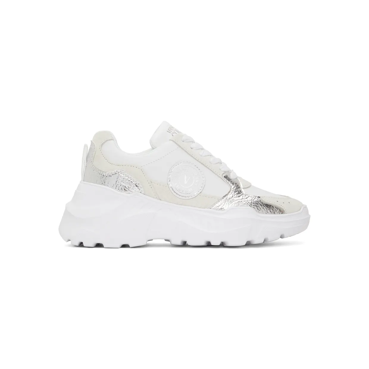 Versace Jeans Couture White V-Emblem Speedtrack Low-Top Sneakers (E72VA3SC7EZP090)