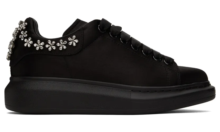 Alexander McQueen Black Silk Oversized Sneakers (701166W4SBA)