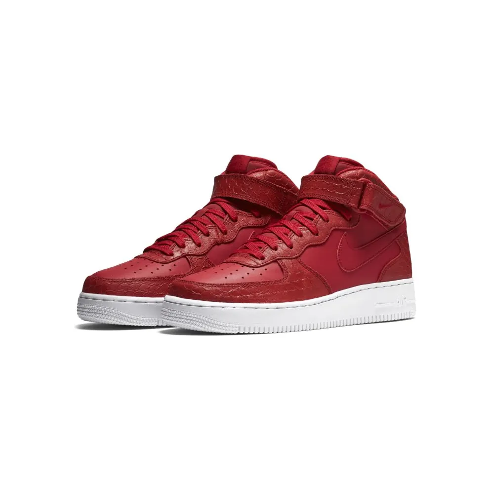 Nike Air Force 1 Mid Red Python Gym Red/White (804609-601)