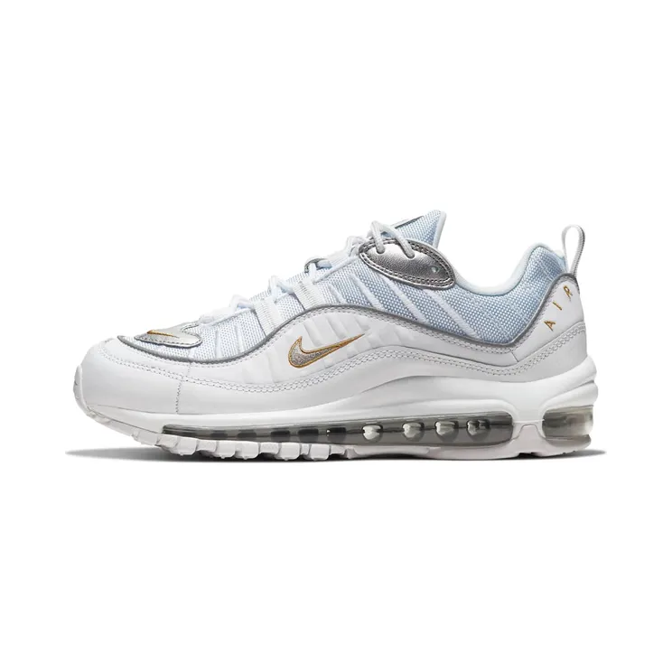 Nike Air Max 98 ‘Blue Chill’ “White / Metallic Silver / Metallic Gold” (CT2547-100)