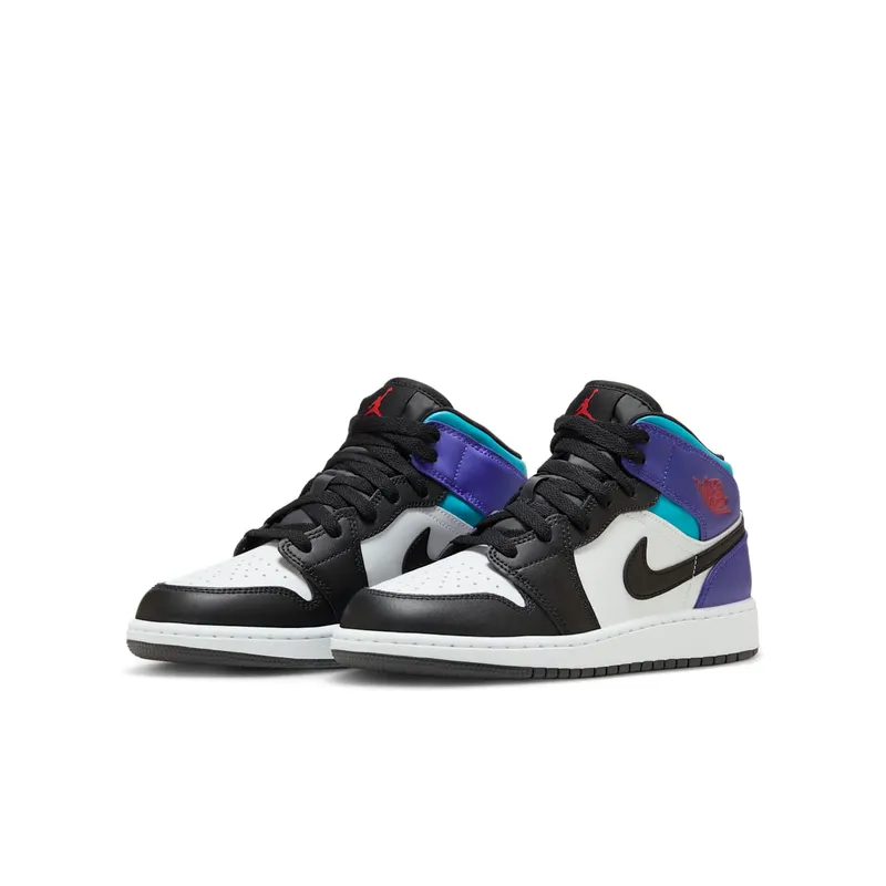 Jordan 1 Mid White True Red Aquamarine Black (DQ8423-154)