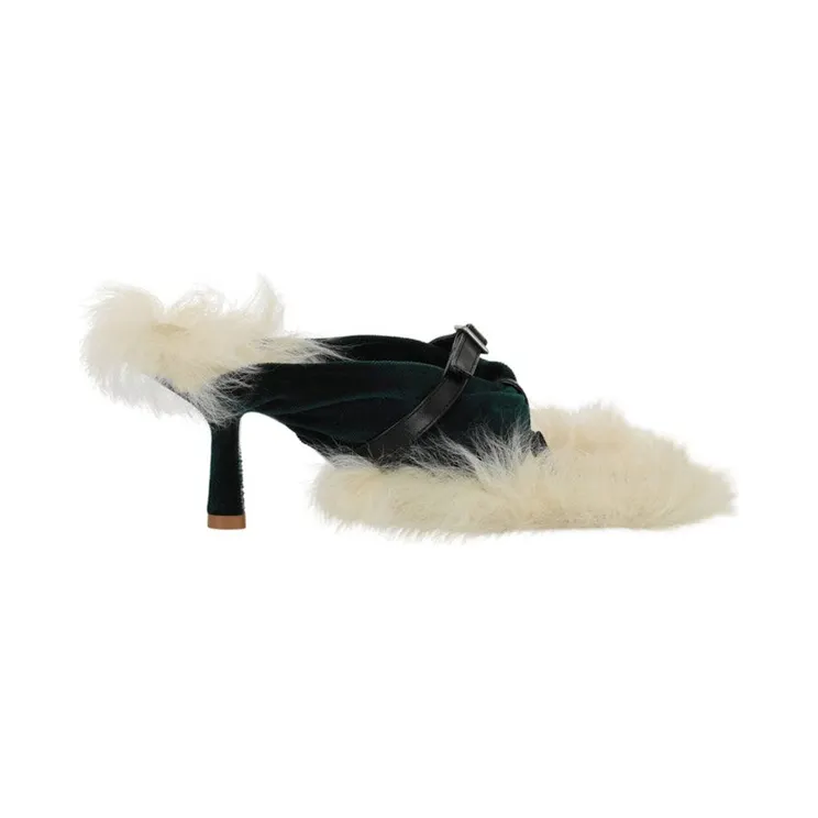 Burberry Step Post Heel Sandals Green White (8077466)