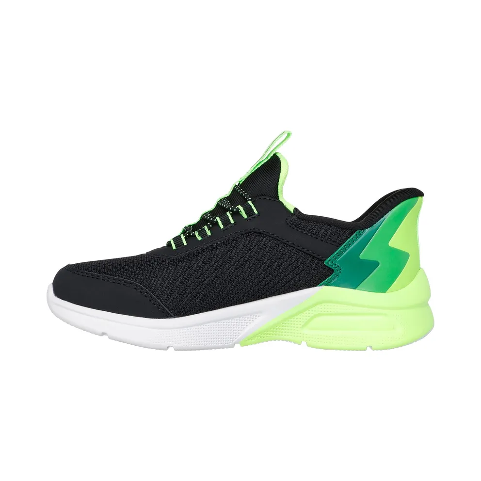 Skechers Slip-ins: Microspec Max “Brisk-Stripe Sneaker Black / Limoen” (403890LBKLM)