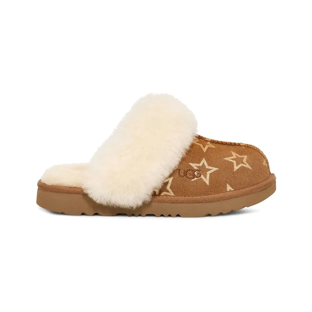 UGG Cozy II Iridescent Stars Slide Chestnut Gold Iridescent (1157650K-CLDR)