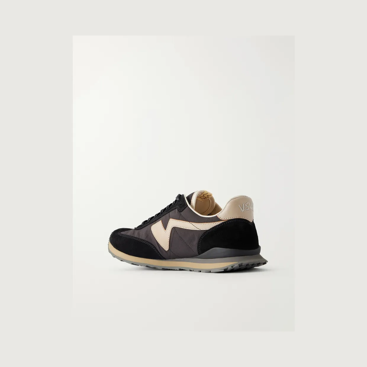 Visvim FKT Runner Leather and Suede-Trimmed Canvas Sneakers Black (126101001004) (4)