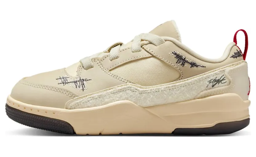 Jordan Flight Court Who Decides War “Coconut Milk / Muslin / Off-Noir / Varsity Red” (HQ2960-100)