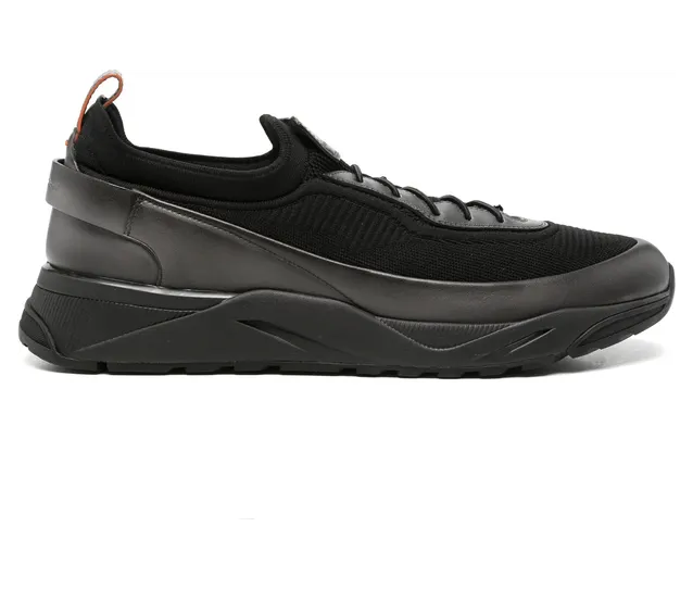 Santoni Panelled Low-top “Black” (MBIO22262NERT NUCG62)