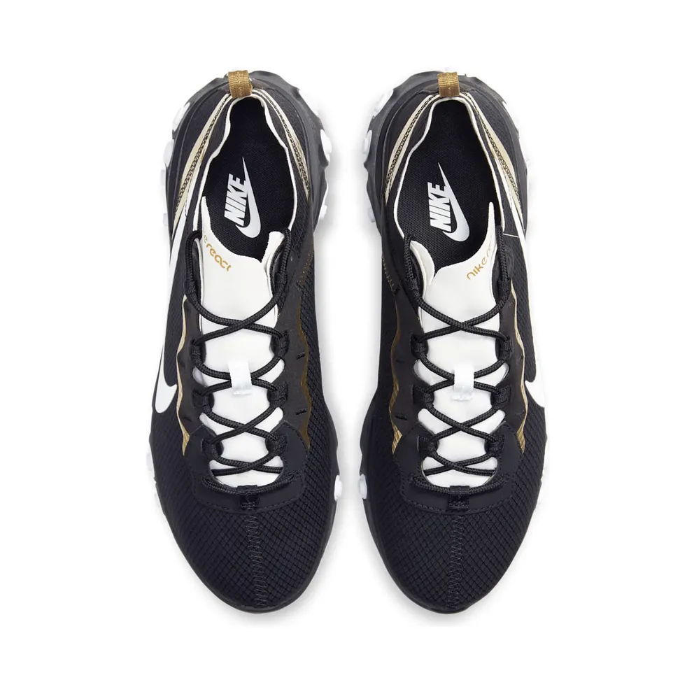 Nike React Element 55 Black Metallic Gold White Black/Metallic Gold-White (CT1590-001)