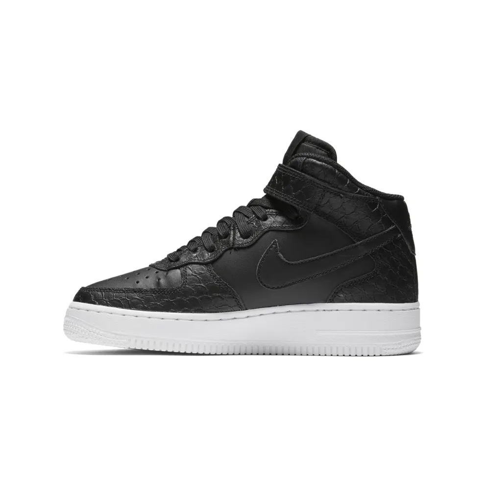 Nike Air Force 1 Mid Black Snake (GS) Black/Black-White (820342-001)