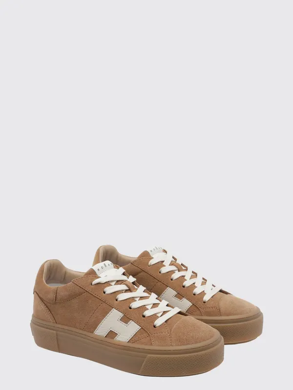 Hogan Crosswind Suede Leather Platform Earth (HXW7050GB00UHT0RZU)