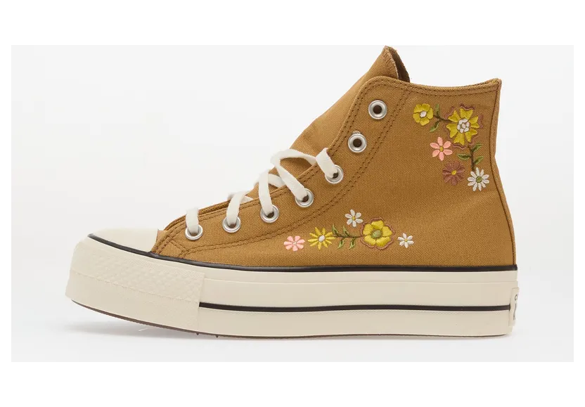 Sneakers Chuck Taylor All Star Lift Embroidered Flowers – Converse Honey Stick/ Egret (A17614C)