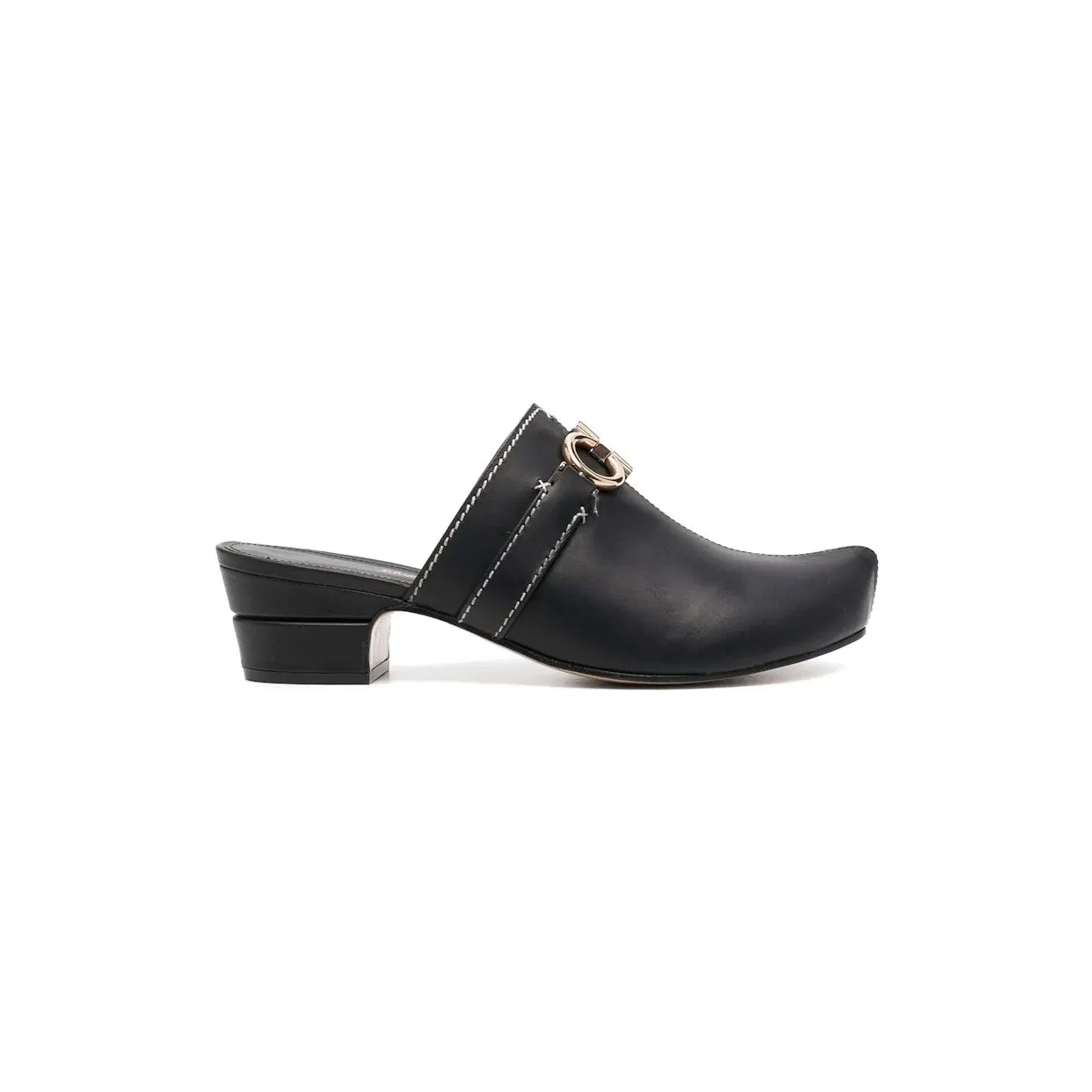 Ferragamo Gancini Leather Mules Black (01D436752532)