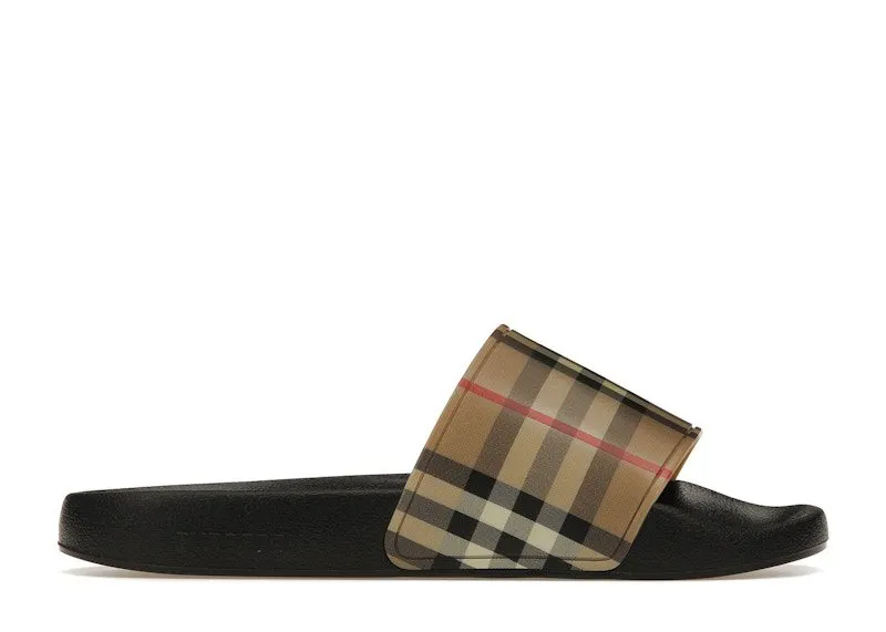Burberry Check Print Slides Archive Beige (80570371)