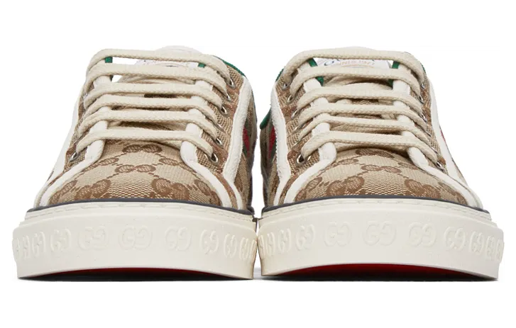 Gucci Beige GG Supreme ‘Gucci Tennis 1977’ Sneakers (606110 HVK20) (2)