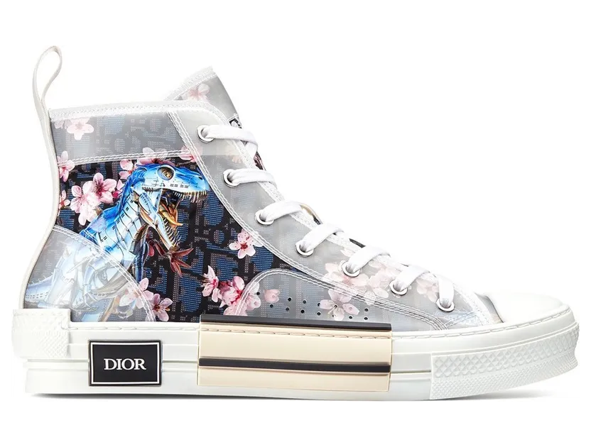Dior B23 High Canvas Sorayama Dinosaur Navy