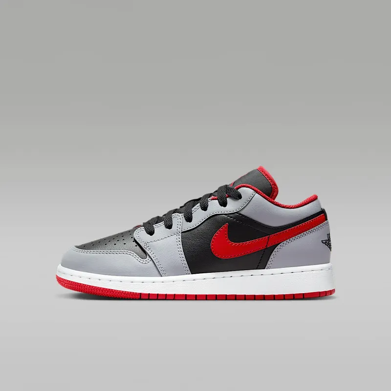 Air Jordan 1 Low GS “Black / Fire Red” (553560-060)