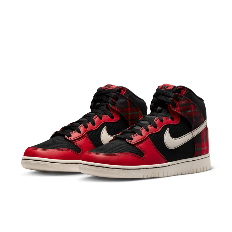 Nike Dunk High “Plaid – Black/Red” (DV0826-001)