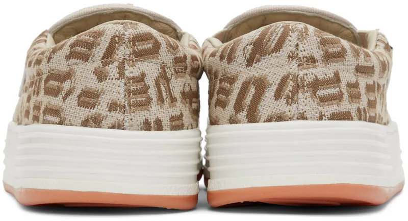 Palm Angels Beige Jacquard Logo Sneakers (PWIA040S22FAB0016160)