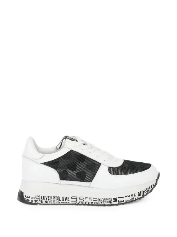 Moschino mesh-panel leather – White (JA15384G1EIA810A)