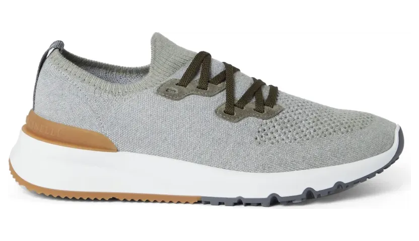 Brunello Cucinelli met logoprint van katoenblend “Grey” (MZUKISO250CEE90)