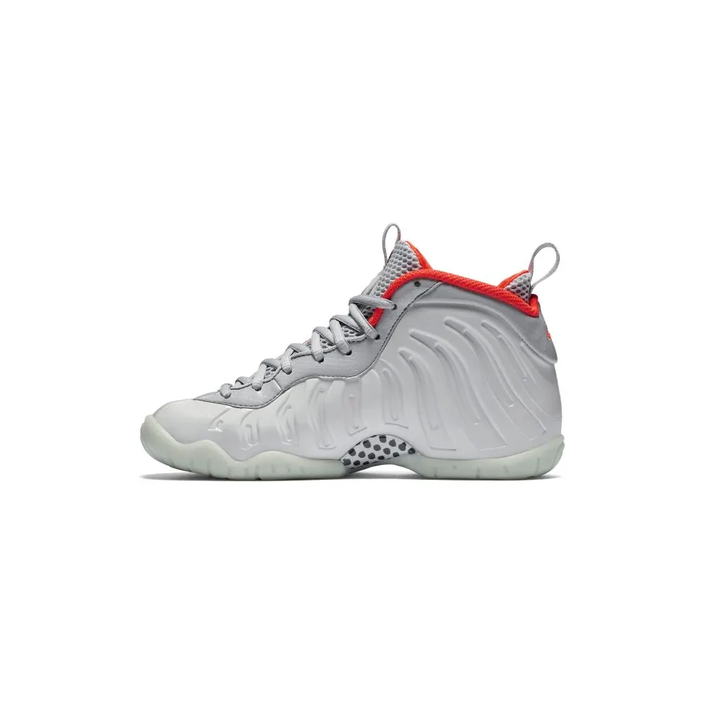 Nike Air Foamposite Pro Pure Platinum (GS) Pure Platinum/Pure Platinum-Wolf Grey-Bright Crimson (644792-005)