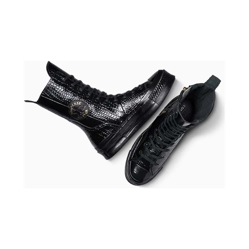 Converse Chuck 70 Plus XHi Leather Black/Black/Light Gold (A09381C)