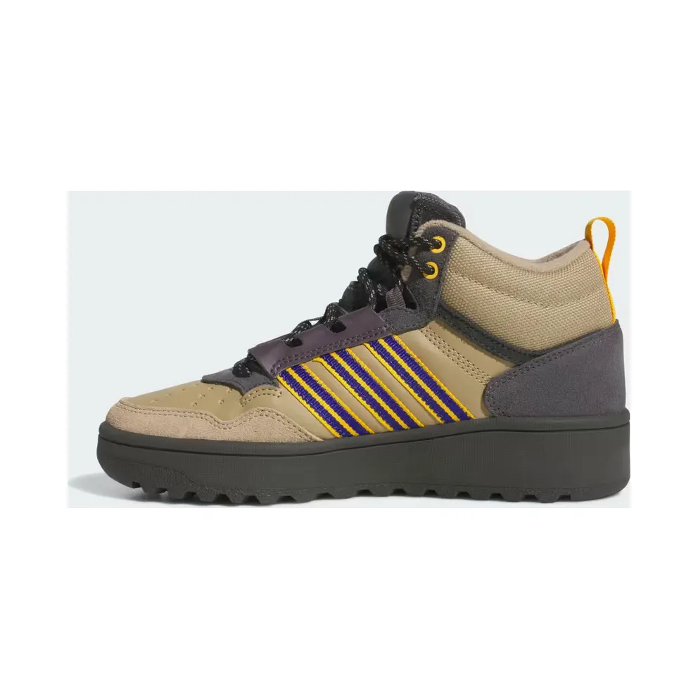 adidas Hoops 4.0 Mid Shoes Kids “Beige / Charcoal Solid Grey / Grey Strata” (JS2033)