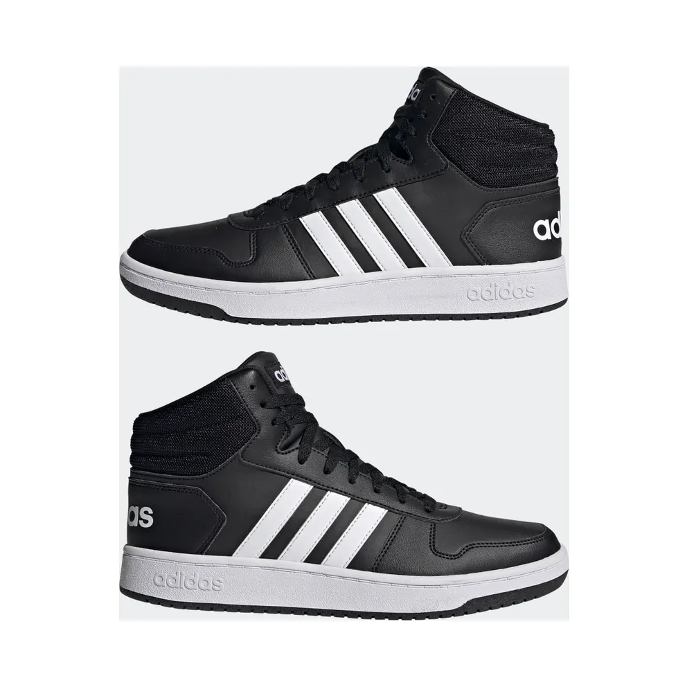 adidas Hoops 2.0 Mid Core Black / Cloud White / Cloud White (FY8618)