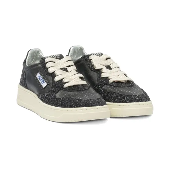 Autry Medalist leren met glitterdetail “Black” (AULWTA06)