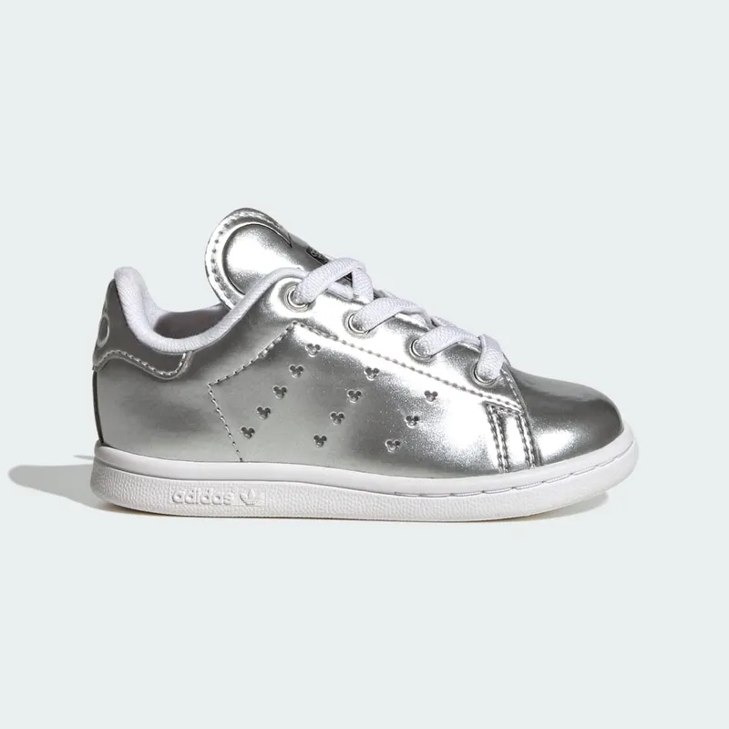 adidas Originals x Disney Mickey Stan Smith Kids Silver Metallic / Core Black / Cloud White (ID7186)