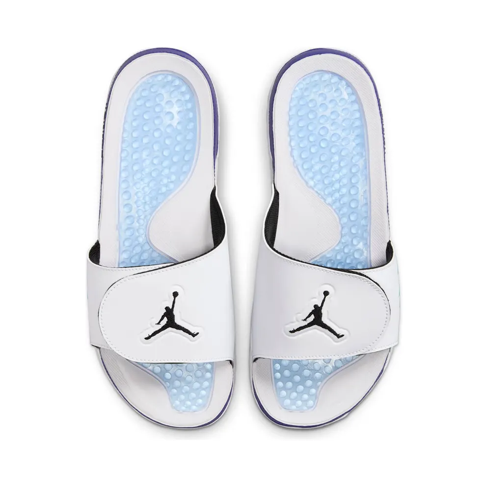 Jordan Hydro 5 Retro Slide “White New Emerald Grape Ice Black” (555501-103)