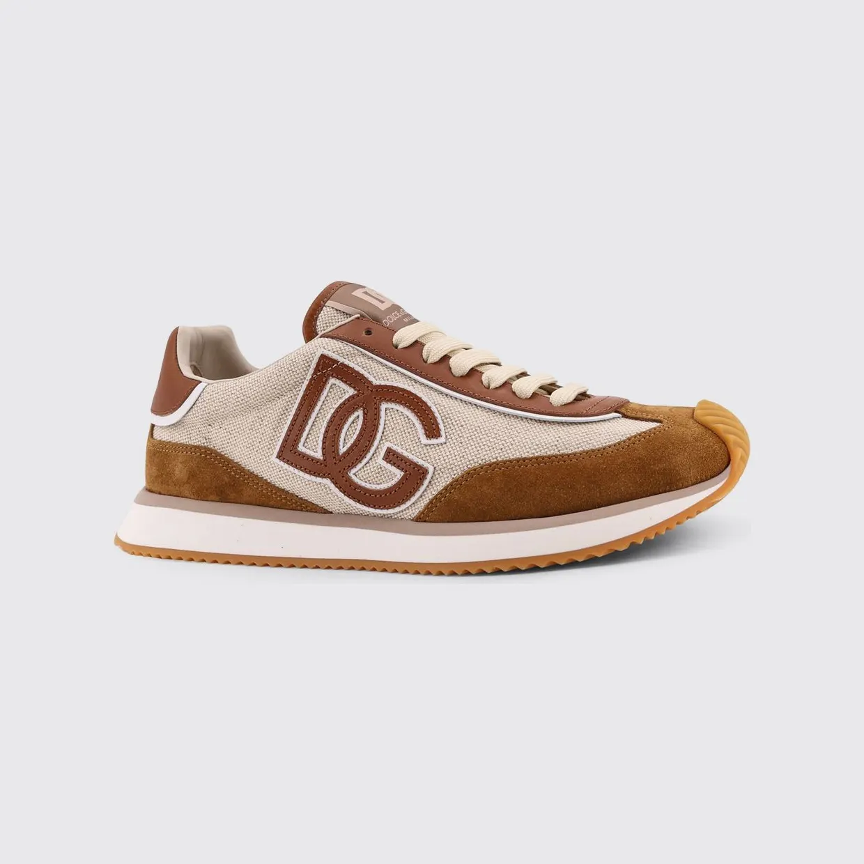 Dolce & Gabbana DG Cushion Canvas and Suede Sneakers Beige (CS2288A01278W125)