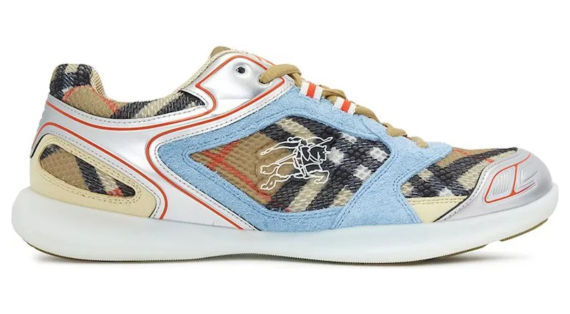 Burberry Check Matrix Sneaker Beige Light Blue Silver (8111731)