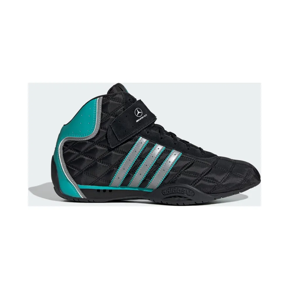 Adidas ADIRACER HI MERCEDES AMG PETRONAS F1 TEAM Shoes Core Black / Matte Silver / Semi Mint Rush (KJ1190)