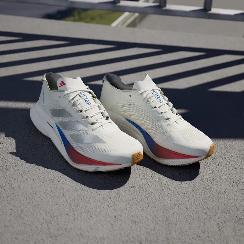 Adidas Adizero Boston 12 Core White / Matte Silver / Pure Ruby (JI4480)