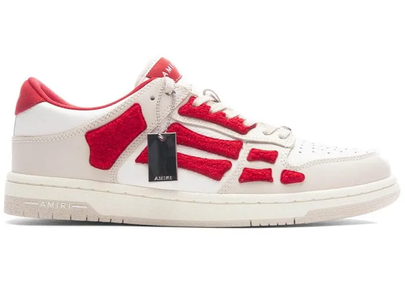 AMIRI Skel Top Low White Red Chenille (PF23MFS008-610)