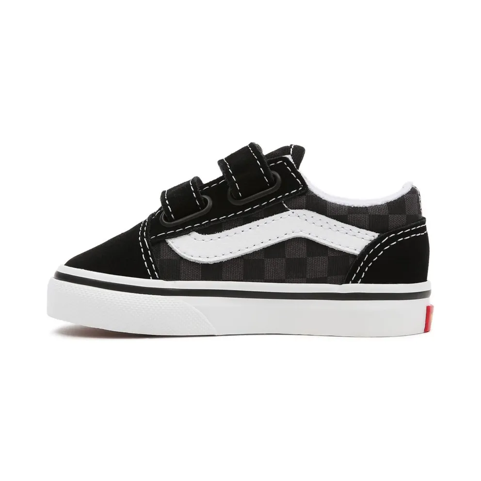 VANS Flame Logo Repeat Old Skool Velcro Toddler Shoes Black (VN000D3YABX)