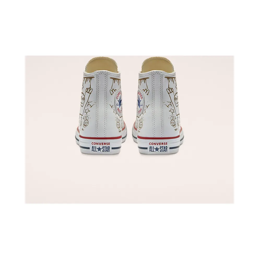 Converse Distressed Graffiti Chuck Taylor All Star High Top White Graffiti Smoke In (169926C)