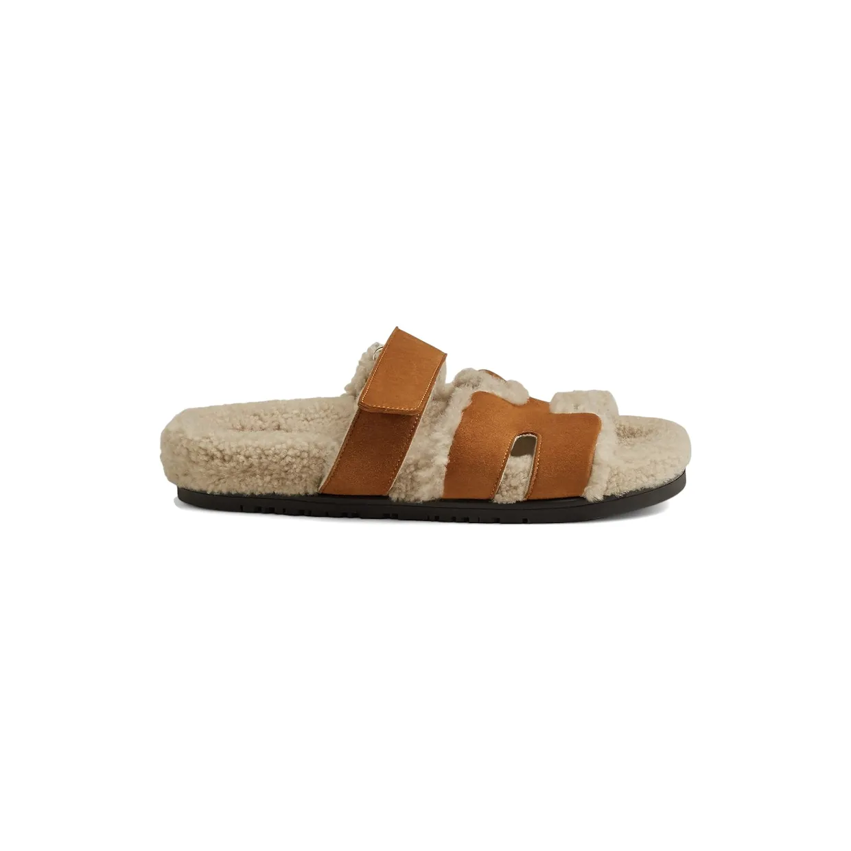 Hermes Chypre Sandal Natural Écru Shearling (H222195ZvA3360)