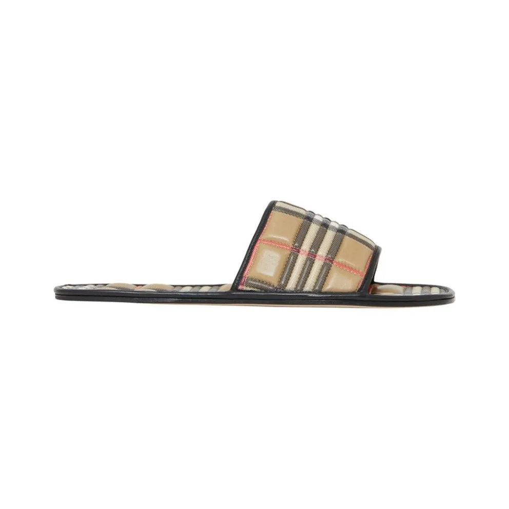 Burberry Quilted Leather Flat Slide Vintage Check (8056587)