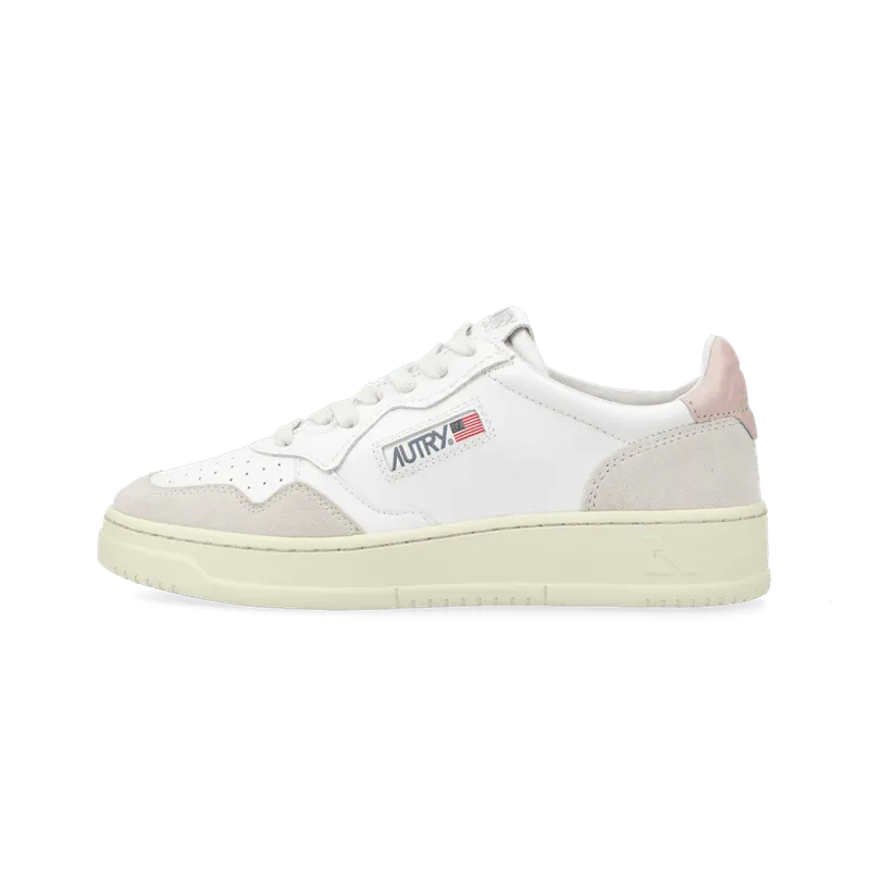 Autry Medalist Leather Low White Pink (AULW-LS37)
