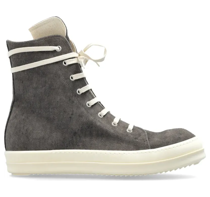 Rick Owens DRKSHDW Tower sneakers in dusty grey/milk white velvet-effect DU02F6807DRK/T_DARKS-341_600-46