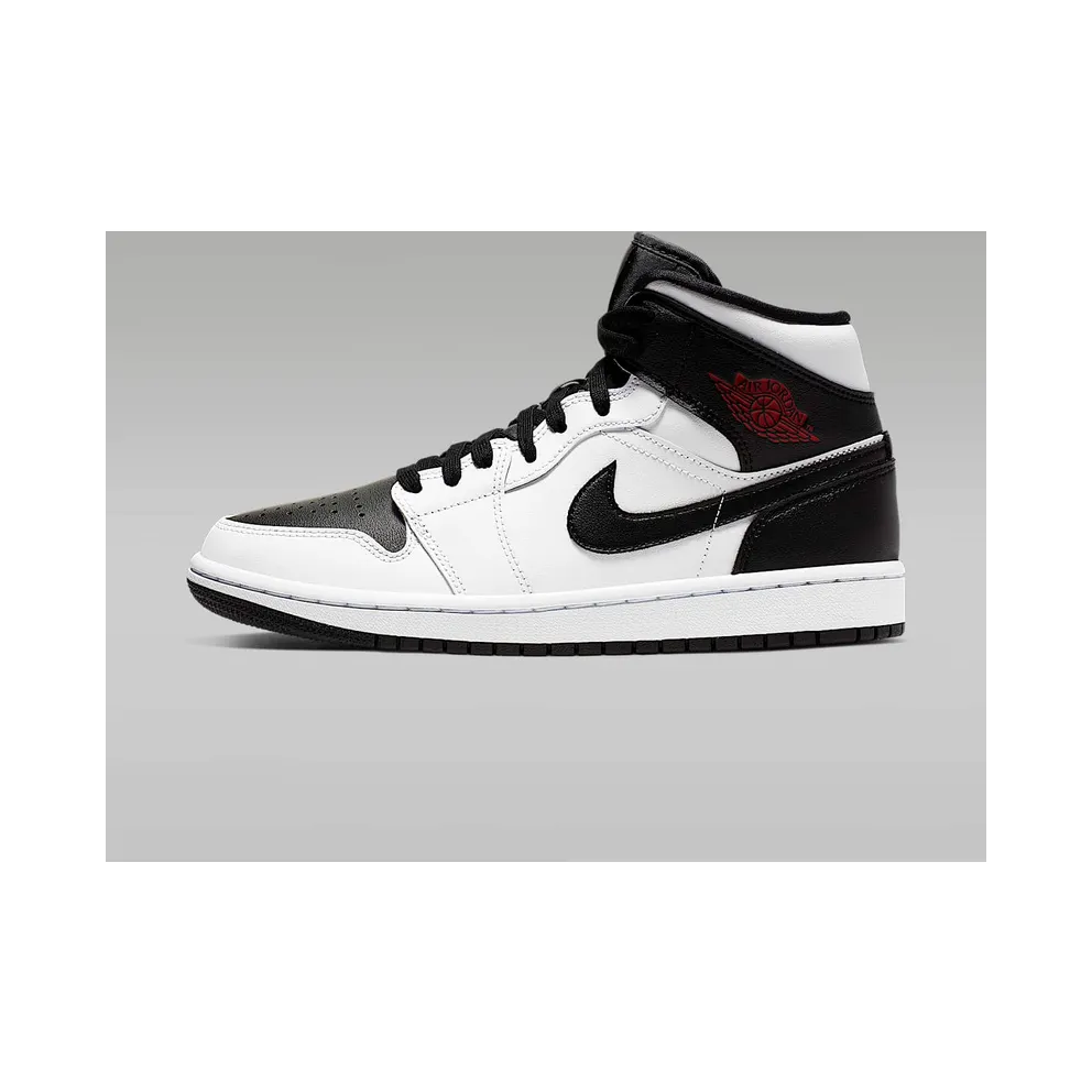 Jordan 1 Mid Reverse Black Toe (W) White/Gym Red-Black (BQ6472-101)