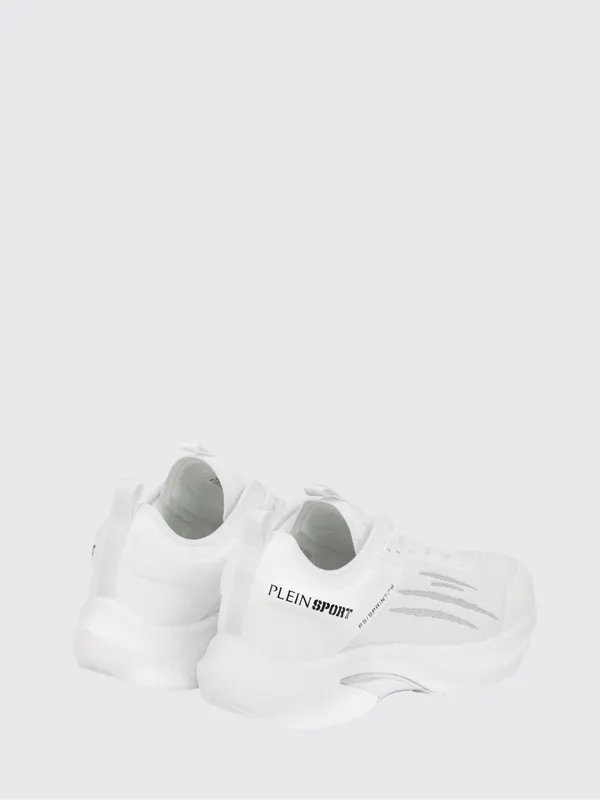 Plein Sport PS/Sprint-78 Two-Tone Mesh Trainers with Printed Logo Bianco 4 (PAESUSC0778STE003N01) (2)